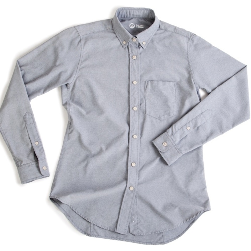 Outlier Women’s Air Forged Oxford Blue Button-Down Shirt
